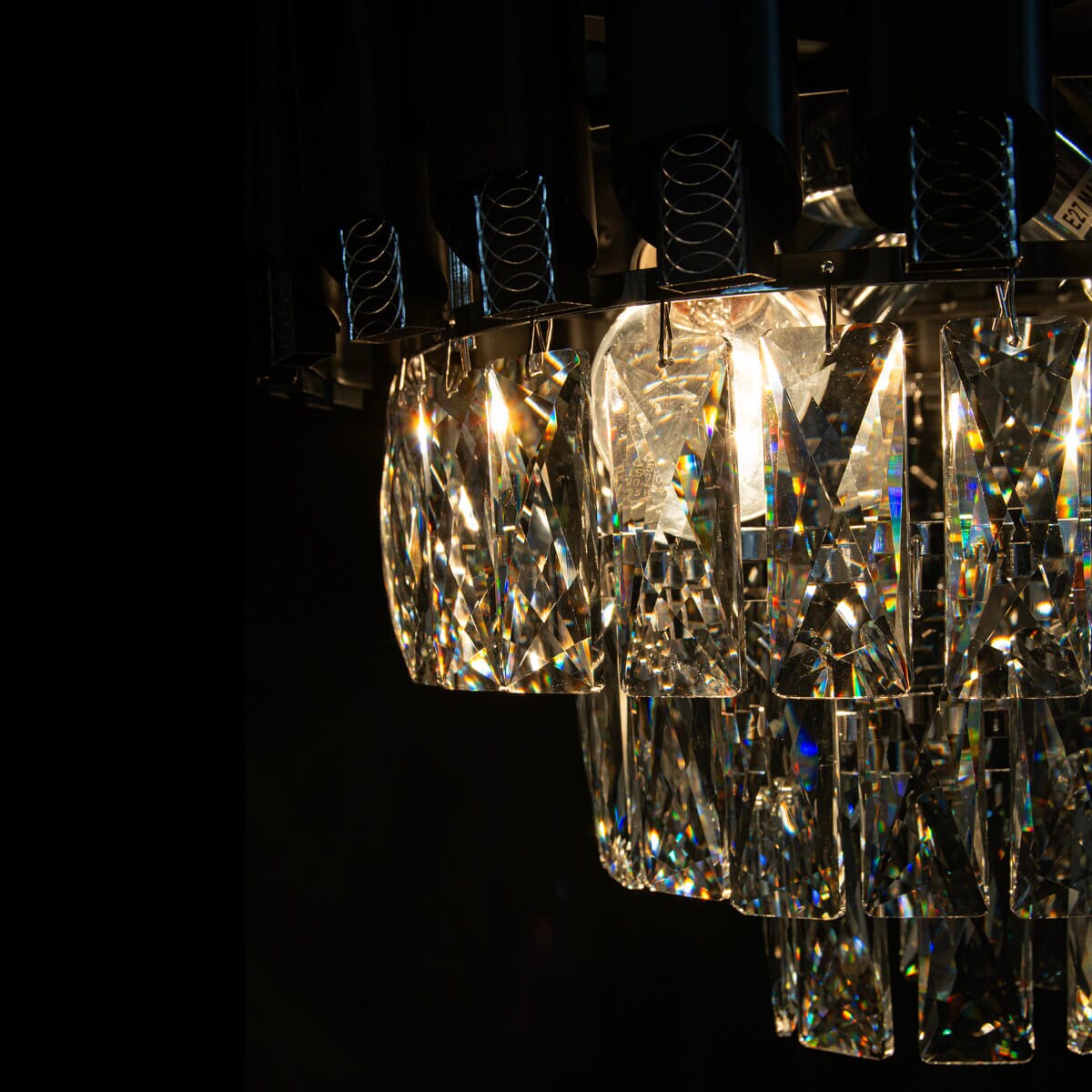 Zwieszany żyrandol Bilbao 6234/4 BL 8C glamour nad stół czarny chrom