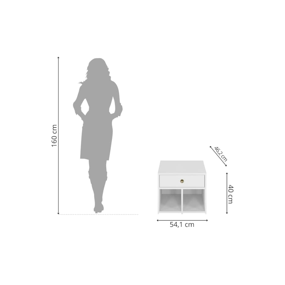 Biała Szafka Mirage z szufladą / wysoki połysk / szer. 54 cm