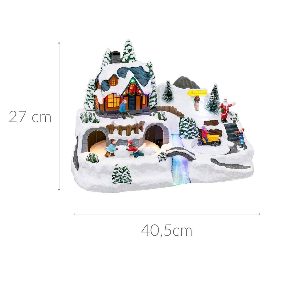 Dekoracja - scenka LED z ruchomym traktorem 25x40,5 cm