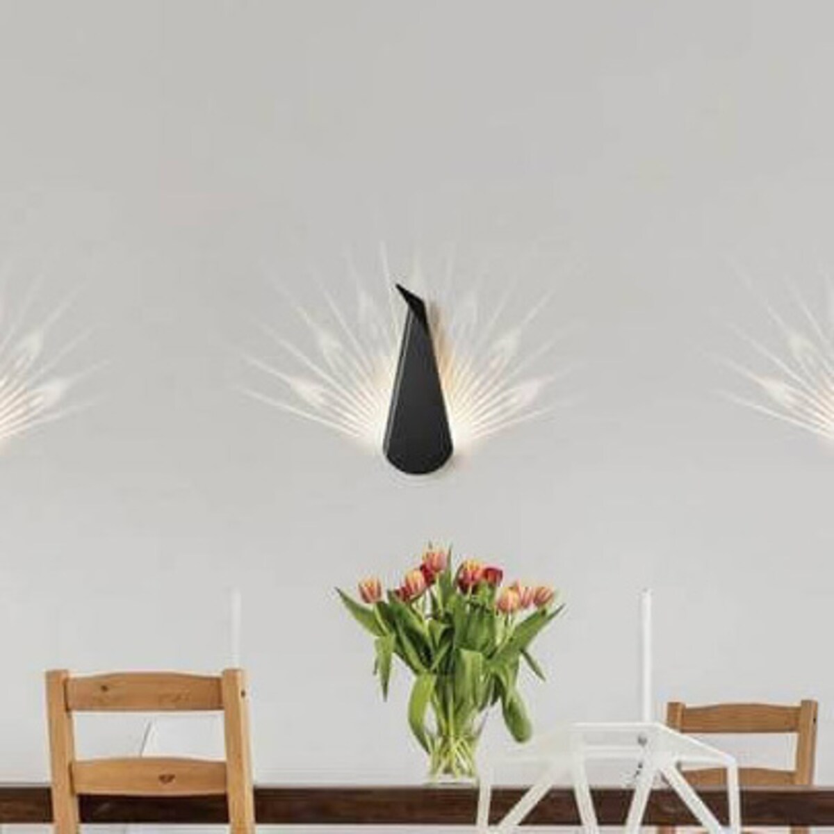 LAMPA ścienna ORIGAMI PAWN-B Abigali metalowa OPRAWA paw LED 3W 3000K kinkiet czarny