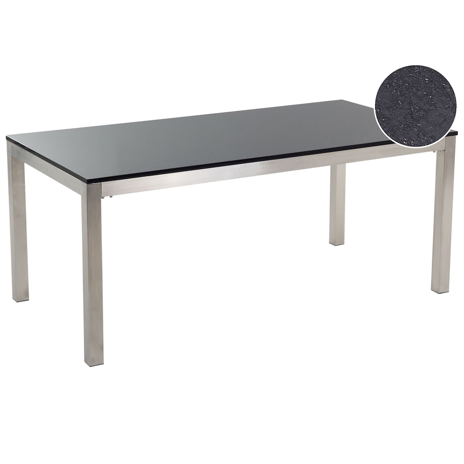 Stół ogrodowy GROSSETO 180 cm 90 cm Polerowany Granit Czarny