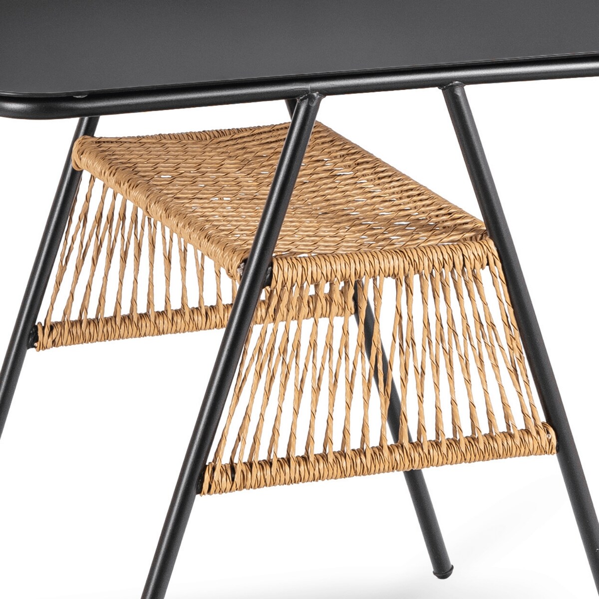 Zestaw 2 Krzesła Ogrodowe I Stolik Rattan Na Ogród Balkon Taras Brąz TRISTE