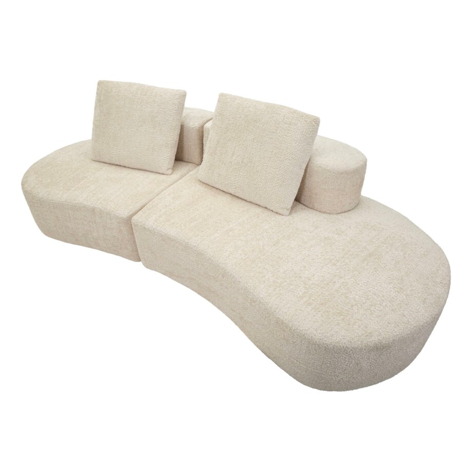 Sofa Island, kolor biały, poliester, 238 x 92 x 78 cm, do salonu, Mauro Ferretti