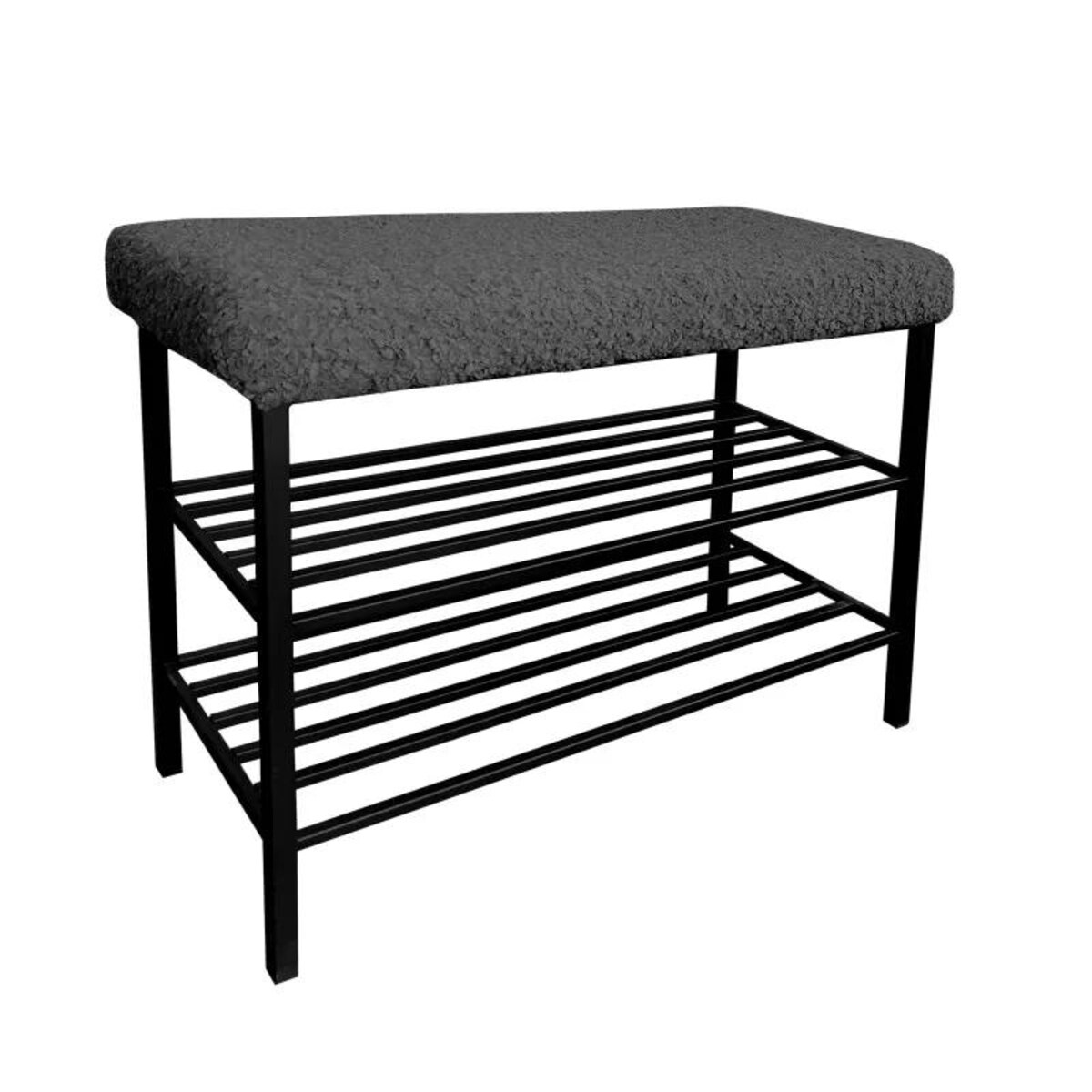 Stojak na buty z siedziskiem GAJA ROLF-7 czarny/grafitowy