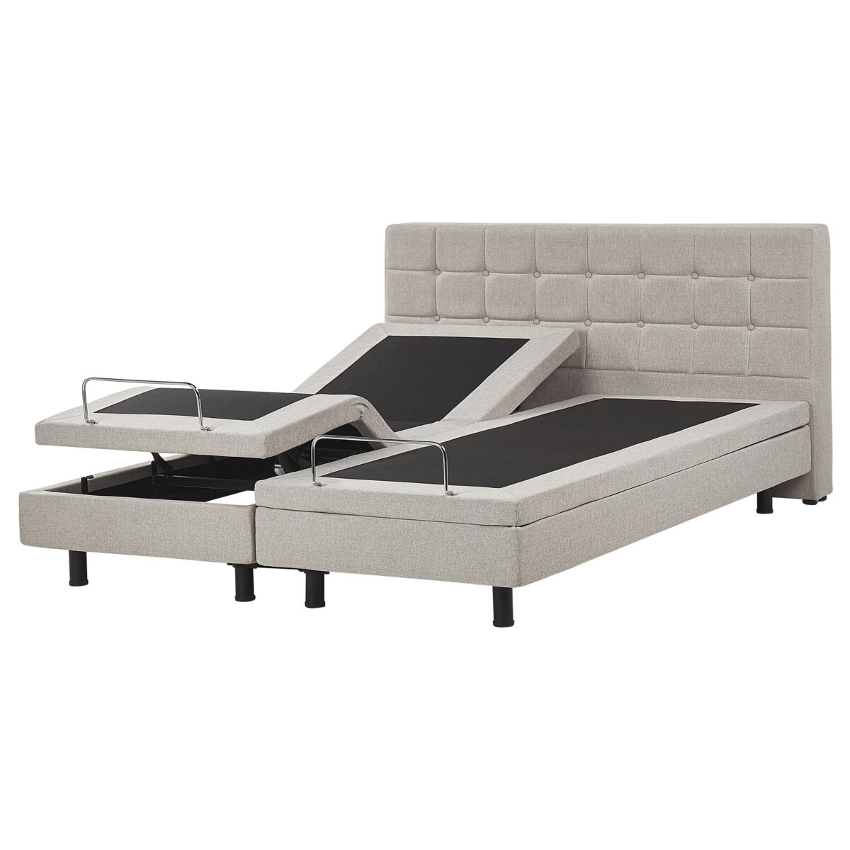 Łóżko regulowane tapicerowane 160 x 200 cm beżowe DUKE