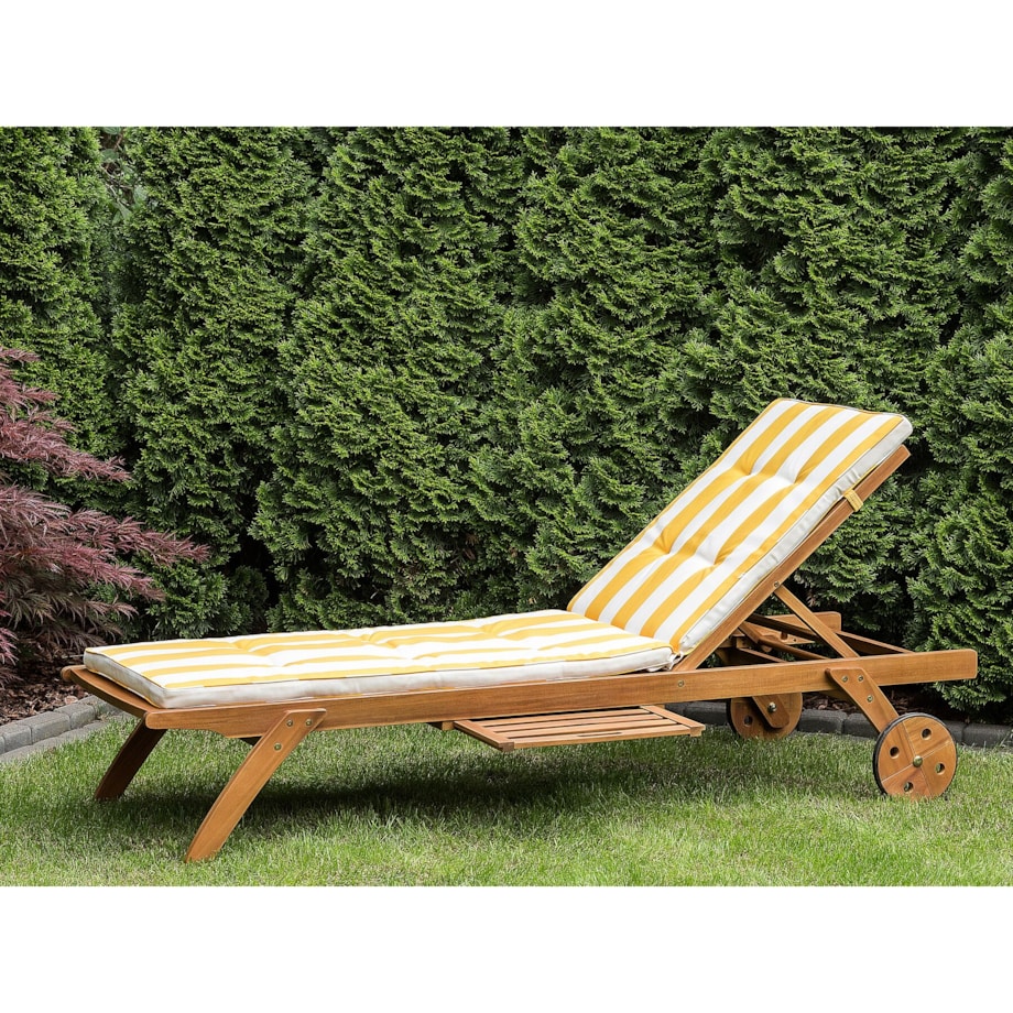 Poduszka na leżak ogrodowy żółto-biała CESANA