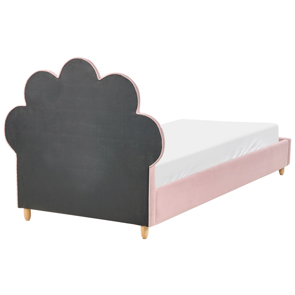 Łóżko dziecięce Muszla Welur NEULISE 90 x 200 cm Różowy