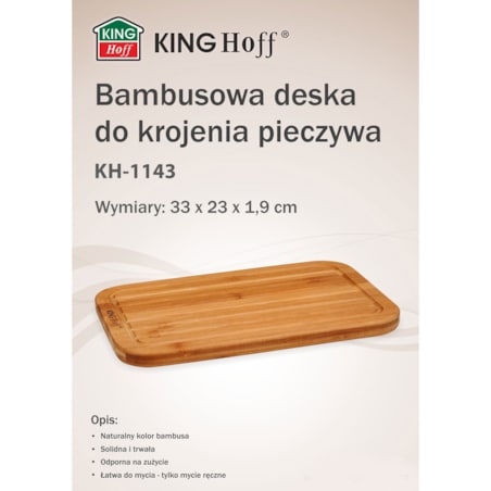 Deska do krojenia 33x23cm bambusowa KINGHOFF