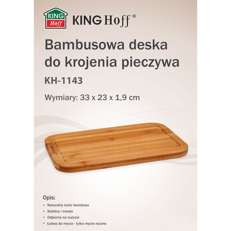 Deska do krojenia 33x23cm bambusowa KINGHOFF