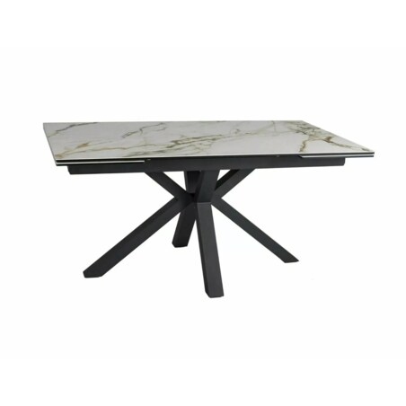 Stół rozkładany COLUMBUS CERAMIC 160(240)x90 biały/czarny mat
