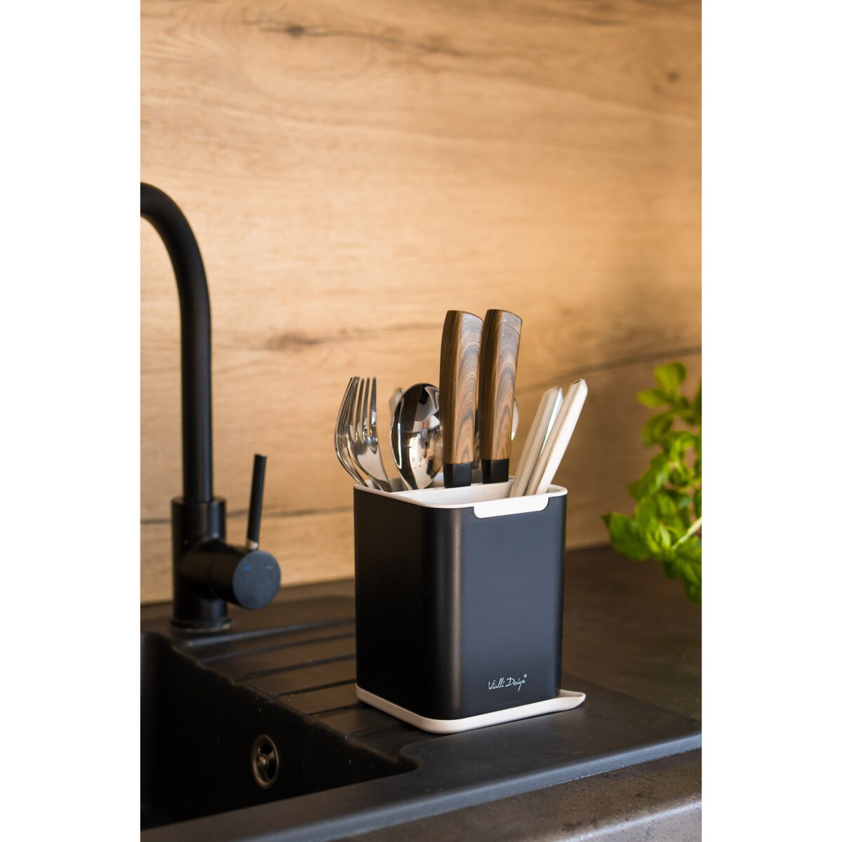 Ociekacz na sztućce Livio Duo czarny 25639