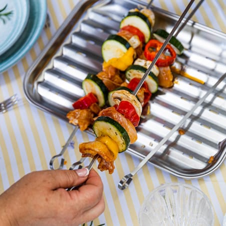 Szpikulce na szaszłyki, do grilla, 4 szt, 35,8cm, stal nierdzewna, KINGHOFF