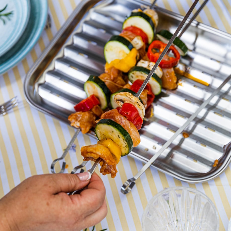 Szpikulce na szaszłyki, do grilla, 4 szt, 35,8cm, stal nierdzewna, KINGHOFF