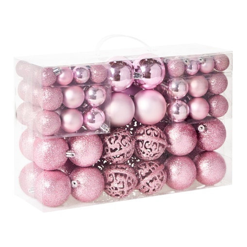 Zestaw 100 bombek VANERN Różowy