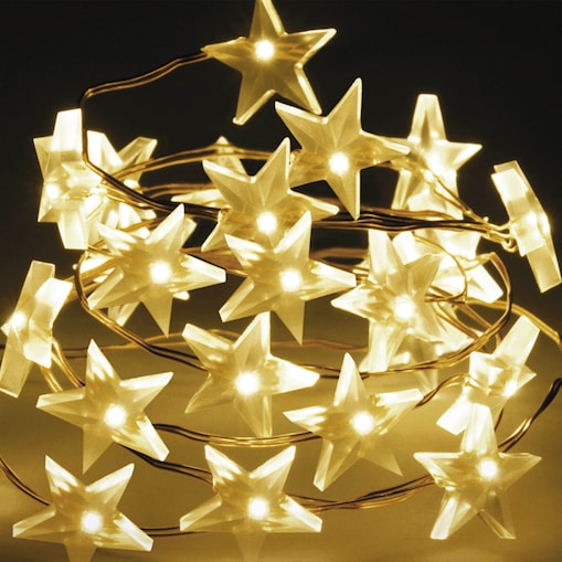 Lampki Druciki Gwiazdki 40 Led Dekoracja Na Boże Narodzenie Ciepły Biały