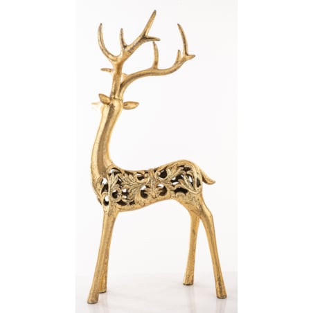 Figurka - stojący renifer ażurowy 42x22x12 cm AYAL-2 big złoty