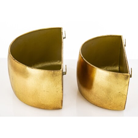 Osłonka metalowa 2 szt. 14x27x18 i 14x27x16 cm do mocowania na ścianie złota