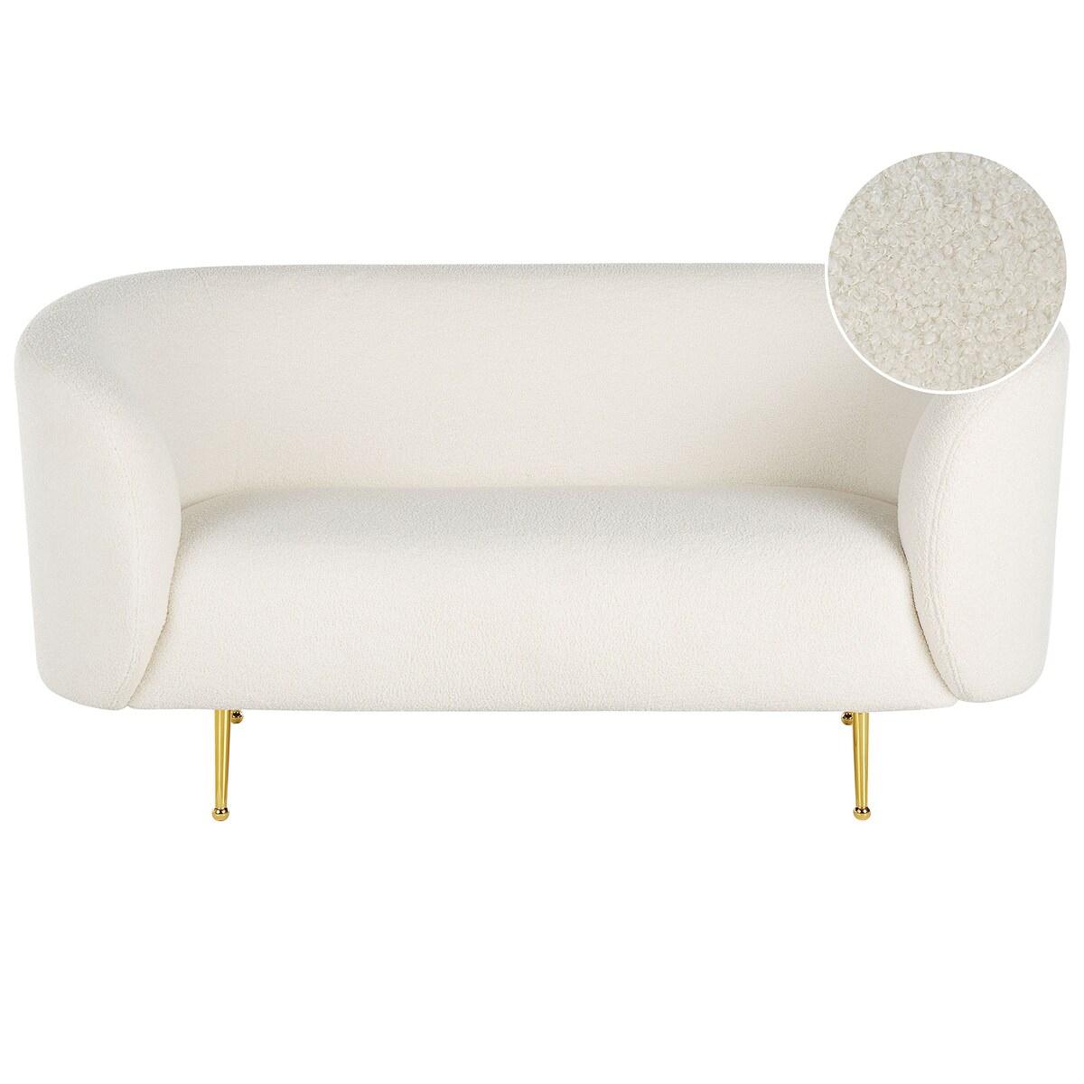 Sofa dla 2 osób LOEN Boucle Biały