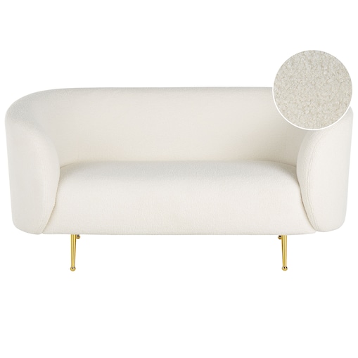 Sofa dla 2 osób LOEN Boucle Biały