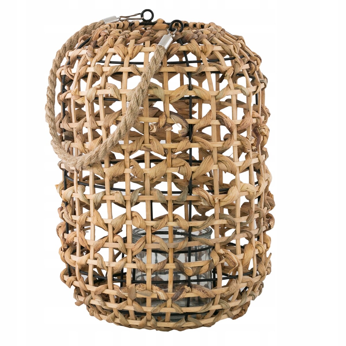 LAMPION STYL BOHO bambusowy kolor naturalny