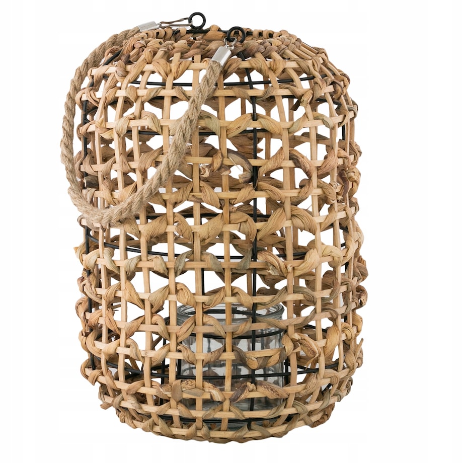 LAMPION STYL BOHO bambusowy kolor naturalny