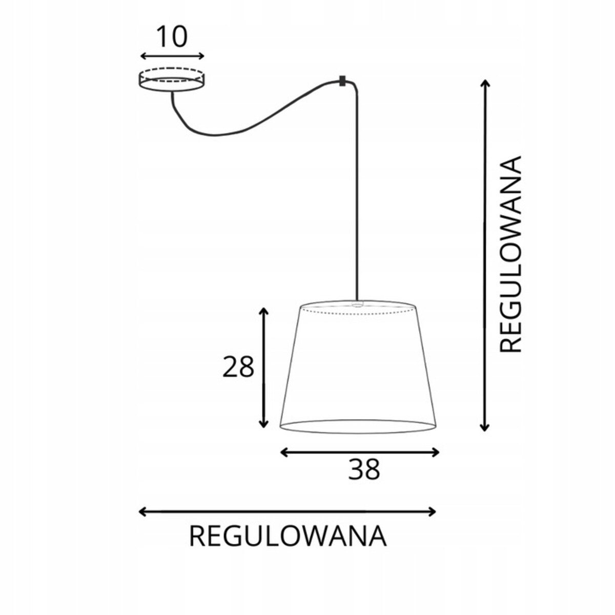 Lampa sufitowa żyrandol lampa wisząca z abażurem stożek SOUL