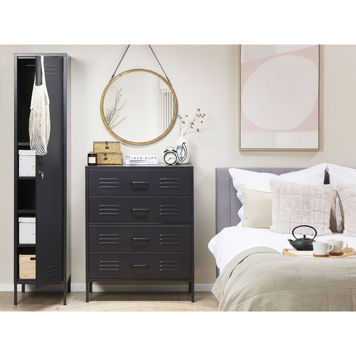 Komoda metalowa czarna ENAGO