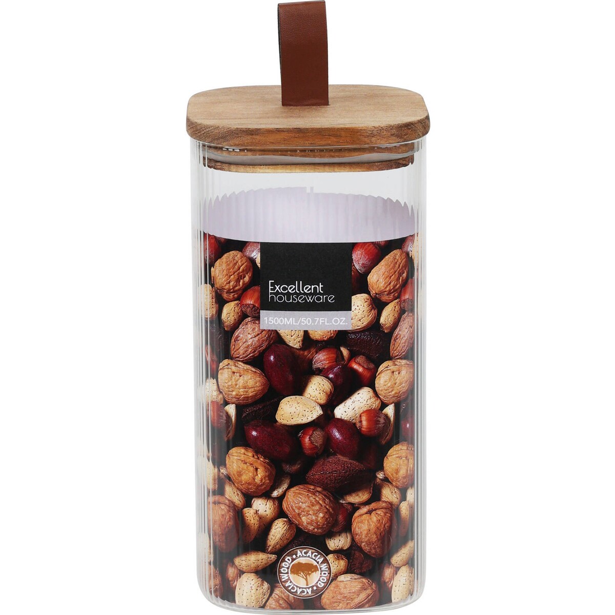 Szklany słoik z drewnianą pokrywką, hermetyczne zamknięcie