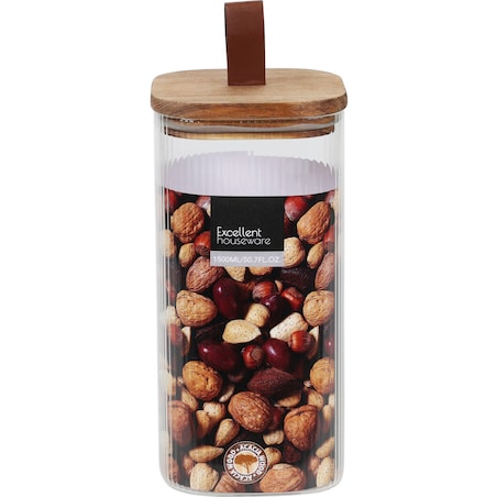 Szklany słoik z drewnianą pokrywką, hermetyczne zamknięcie