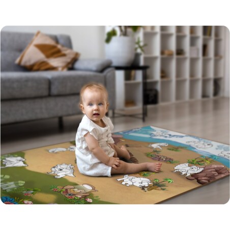 Mata edukacyjna piankowa dywan do malowania 92x120 cm zmywalna Ricokids