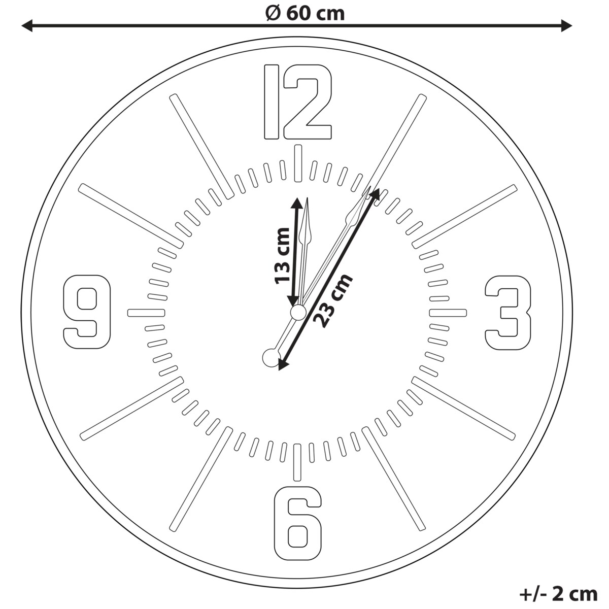 Zegar ścienny DOLE 60 cm Jasnobrązowy
