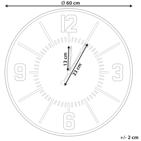 Zegar ścienny DOLE 60 cm Jasnobrązowy