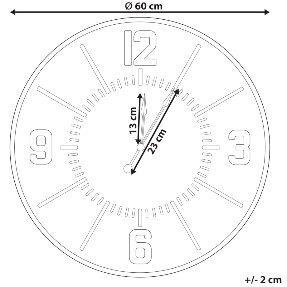 Zegar ścienny DOLE 60 cm Jasnobrązowy