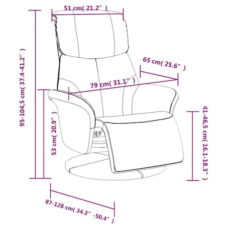 vidaXL Rozkładany fotel z podnóżkiem, szary, sztuczna skóra