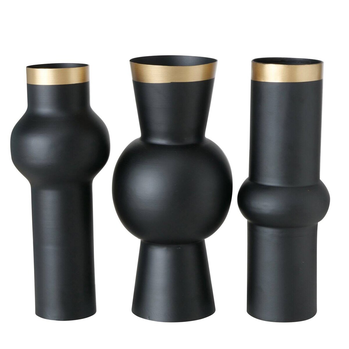 Wazon czarny ze złotym zdobieniem, funkcja dekoracyjna, 30 cm