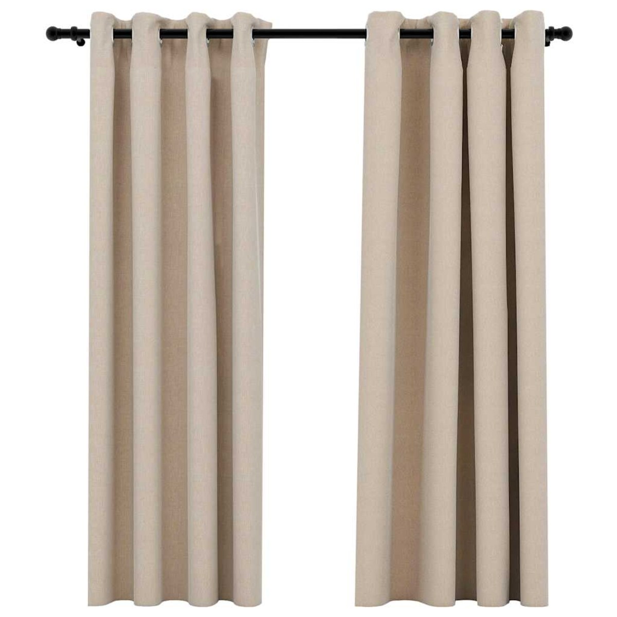 vidaXL Zasłony stylizowane na lniane, 2 szt., beżowe, 140x175 cm