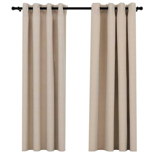 vidaXL Zasłony stylizowane na lniane, 2 szt., beżowe, 140x175 cm