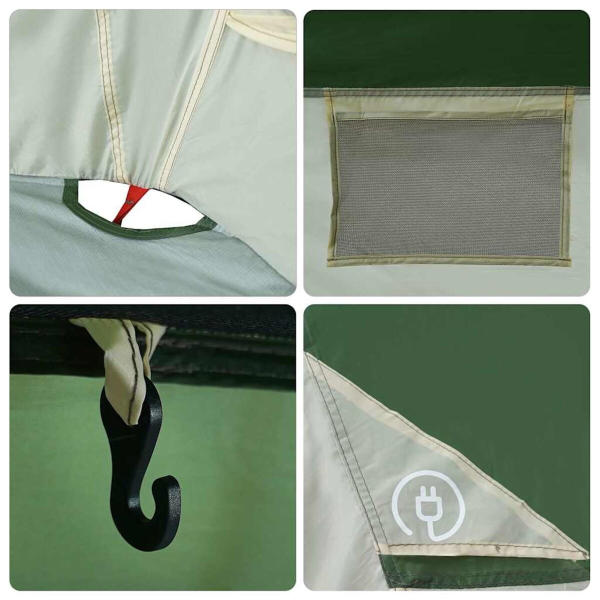 vidaXL Namiot turystyczny, 4-os., zielony, wodoszczelny