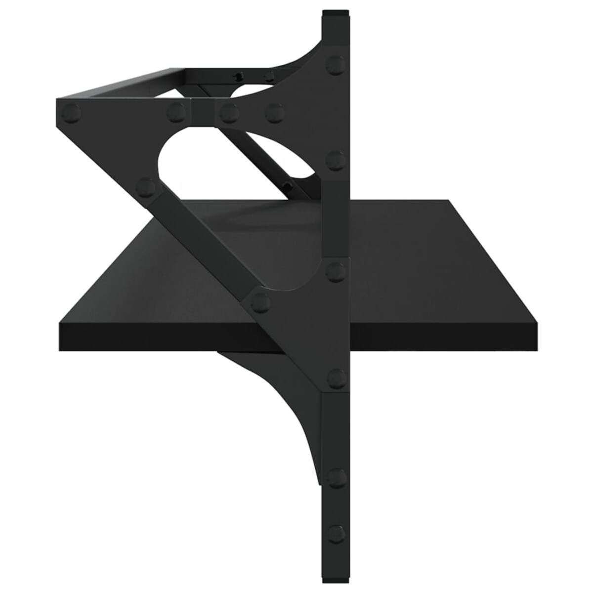 vidaXL Półki ścienne z drążkami, 2 szt., czarne, 100x25x30 cm