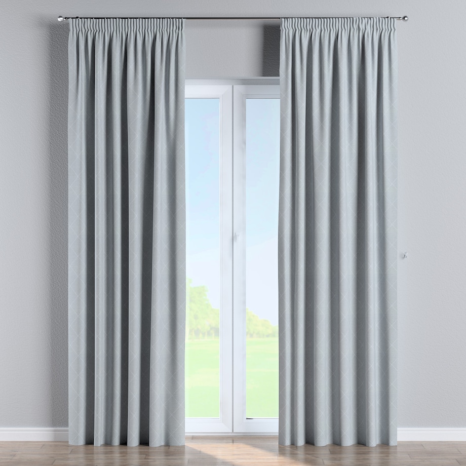 Zasłona na taśmie marszczącej 1 szt. 130x260 szaro-srebrne romby