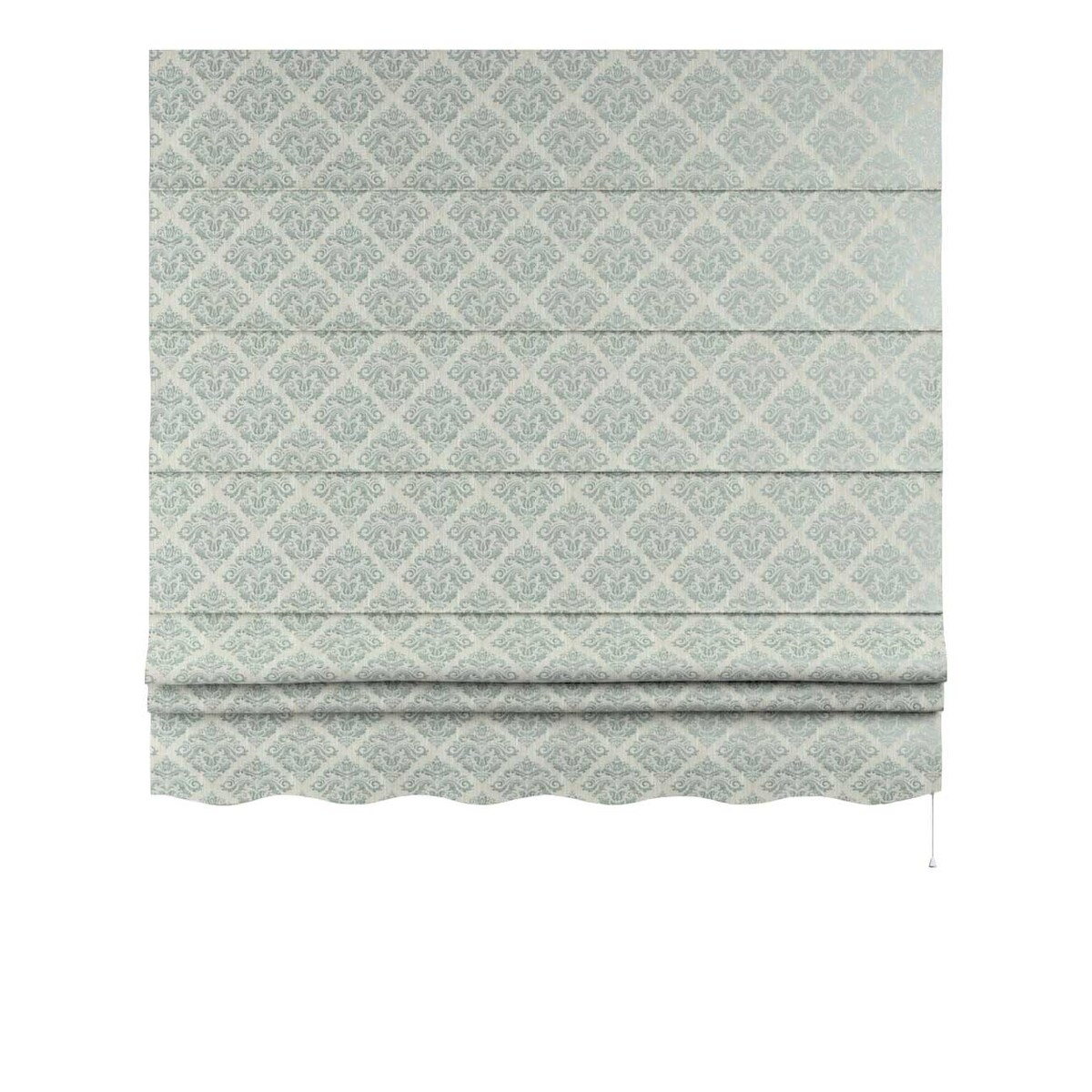 Roleta rzymska Florencja, srebrno-niebieski ornament na szarym tle, Imperia Premium