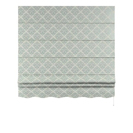 Roleta rzymska Florencja, srebrno-niebieski ornament na szarym tle, Imperia Premium