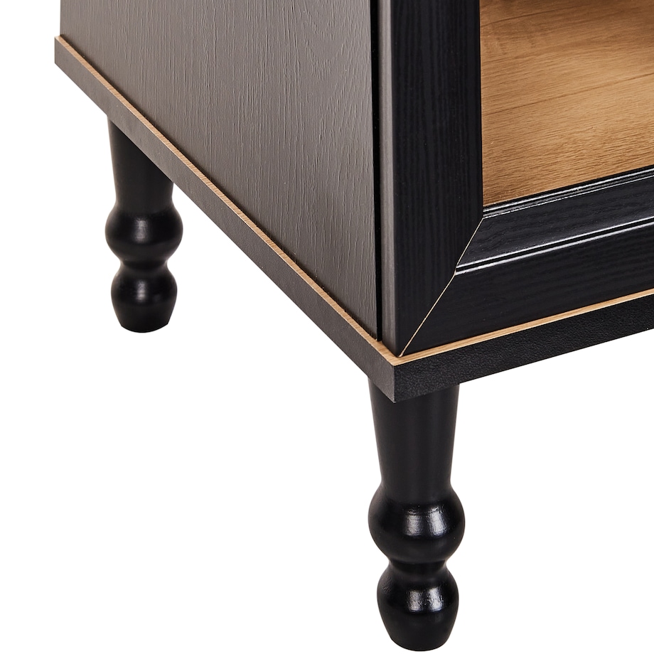 Witryna ze szklaną gablotą TINGLEDALE 80 cm Czarny