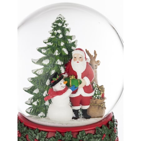 Szklana kula śnieżna z pozytywką 16,5x9x8,5 cm SANTA