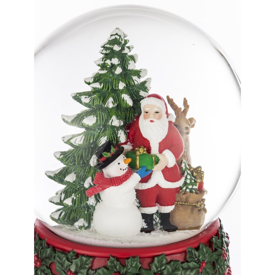 Szklana kula śnieżna z pozytywką 16,5x9x8,5 cm SANTA