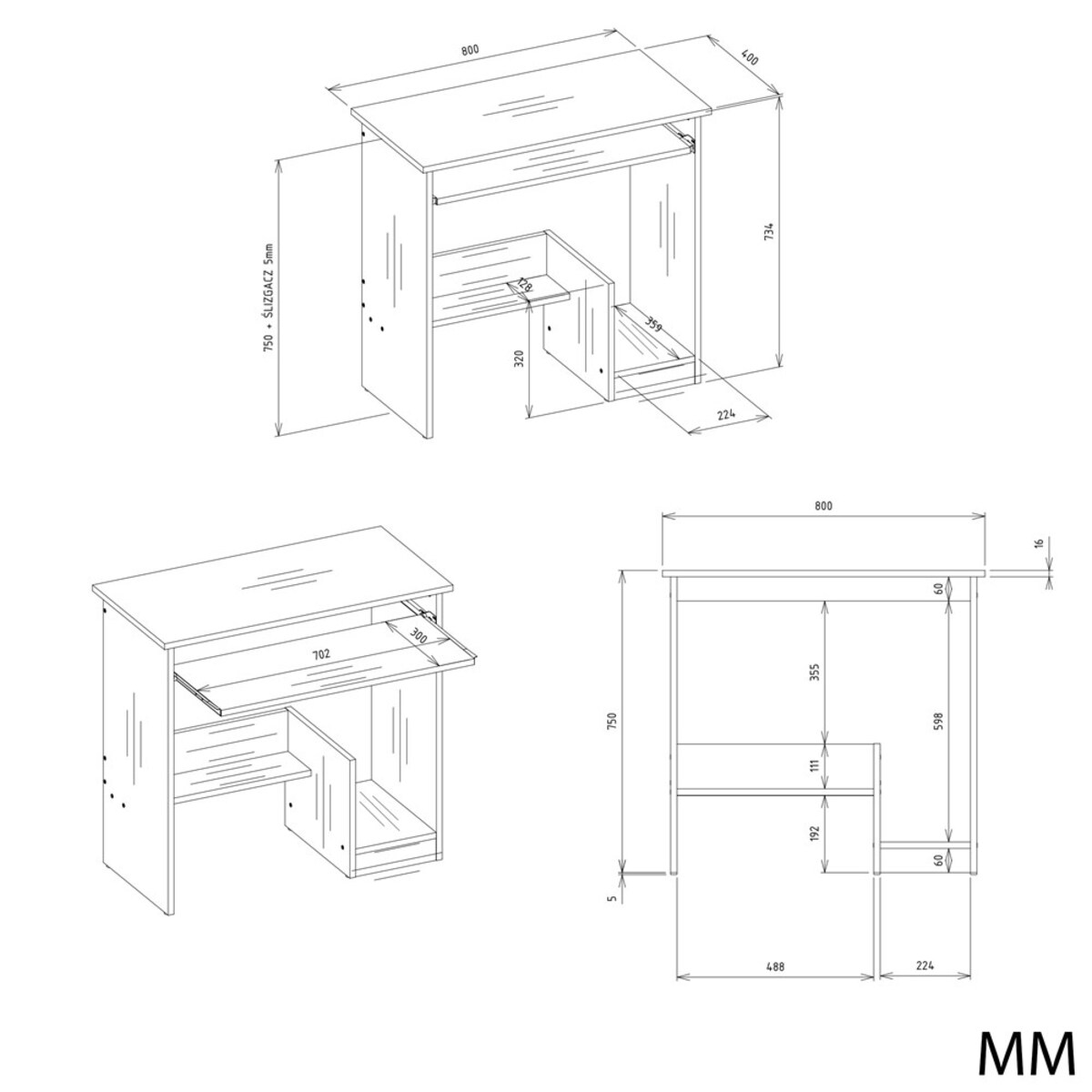 Biurko komputerowe Topeshop Rosa Idealne dla dzieci
