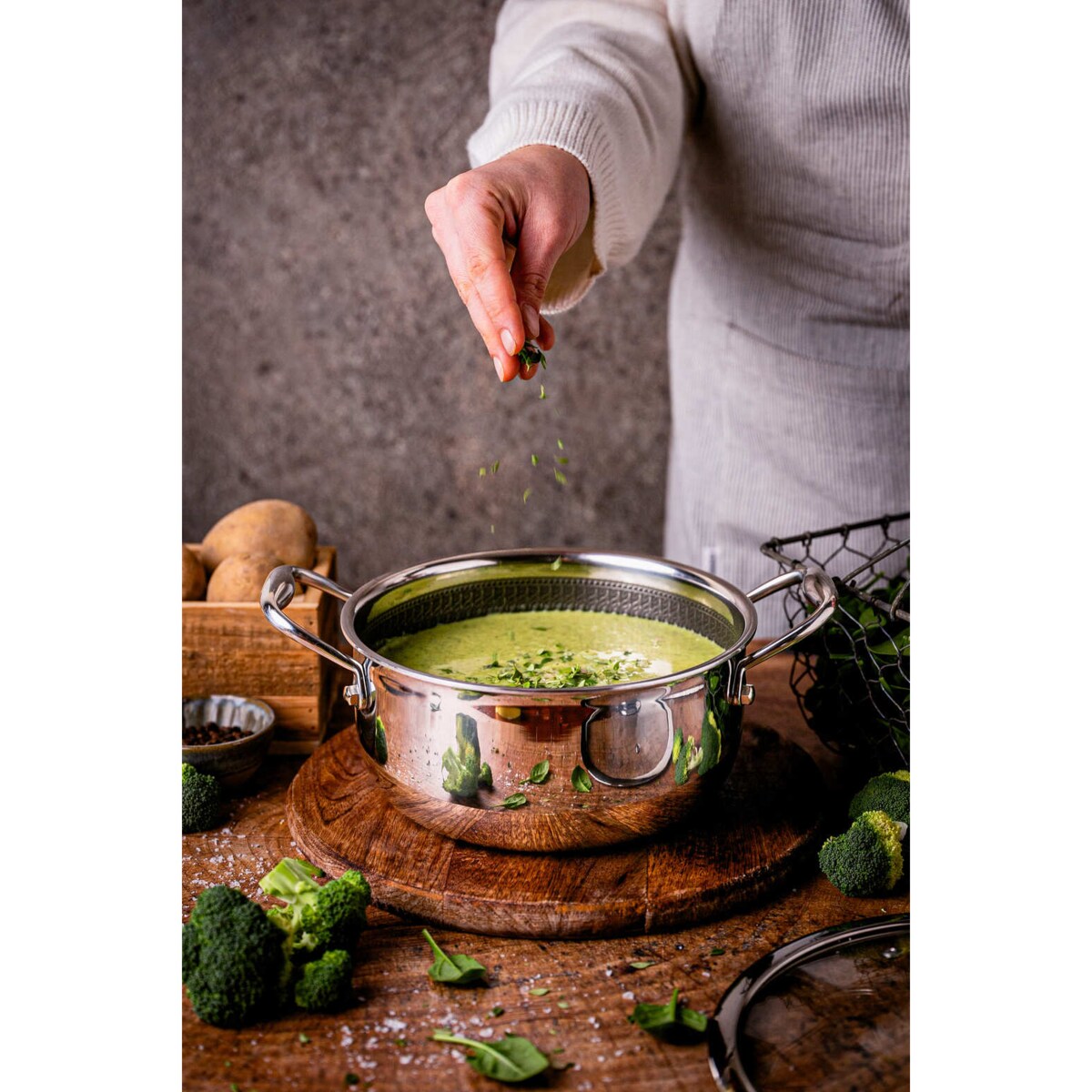 Zestaw profesjonalnych garnków Mitsu 20 + 24 cm z pokrywkami Plaster miodu Na indukcje Na gaz Nierdzewna