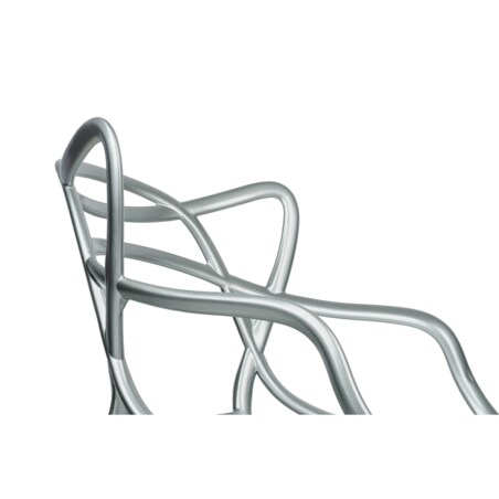 Krzesło designerskie LUXO 173-APP1.SILVER King Home z podłokietnikami srebrne