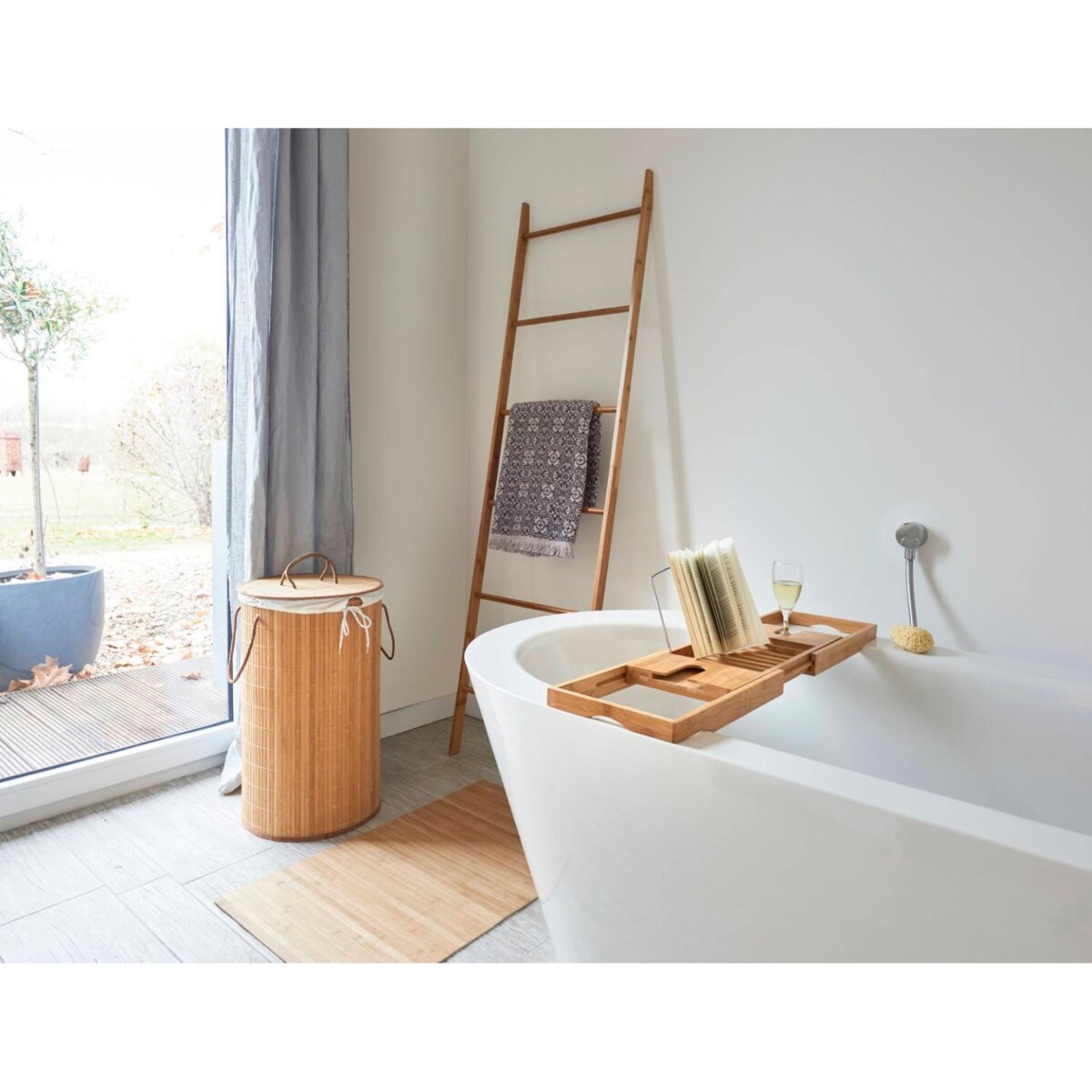 Bambusowy kosz na pranie, jasny brąz, 55 litrów, ZELLER