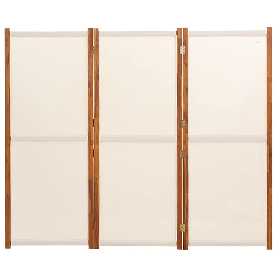 vidaXL Parawan 3-panelowy, kremowy, 210 x 180 cm